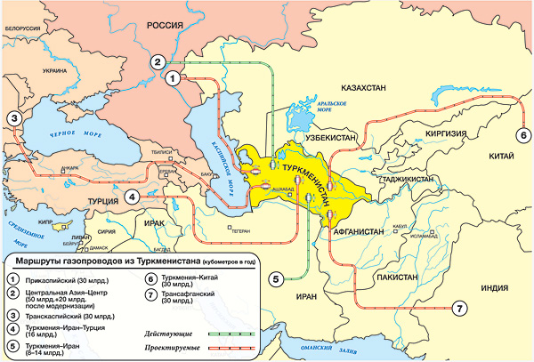 Карта газопроводов казахстана